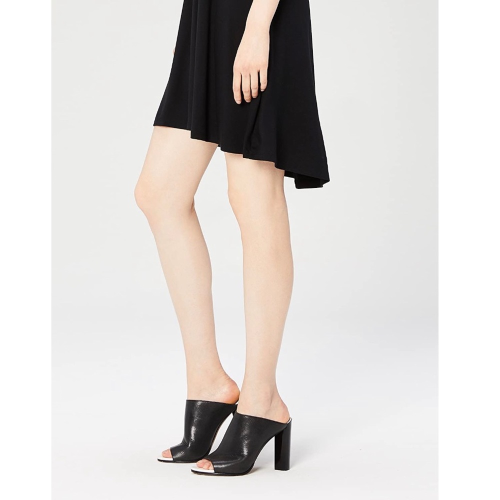 Women's Jersey Short Sleeve Crew Neck Dress black - Picture 4 of 4
